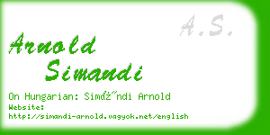 arnold simandi business card